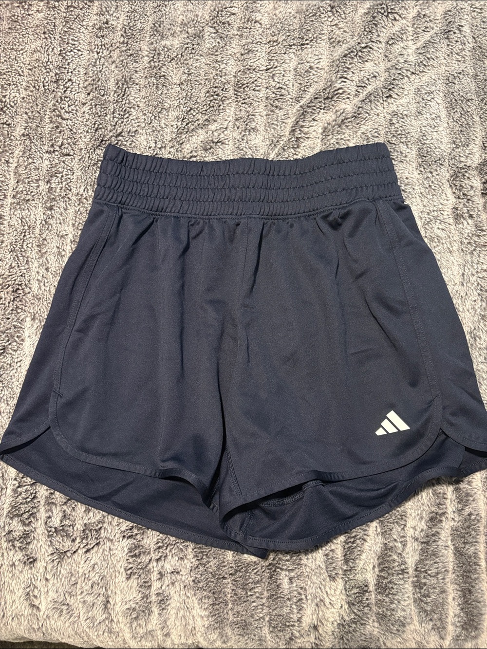 adidas Navy Athletic Running Shorts with Elastic Waistband